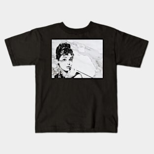 Audrey Hepburn Marble Kids T-Shirt